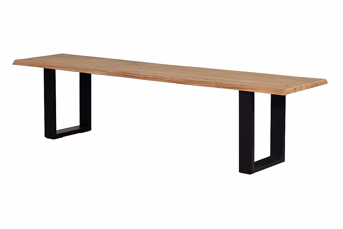 Banc et banc de table – Banc en bois d'acacia et métal coloris naturel et noir