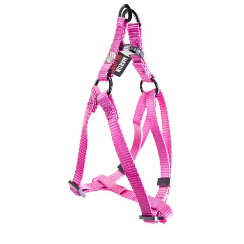 Harnais baudrier réglable rose pour chien - 1x25/35 cm
