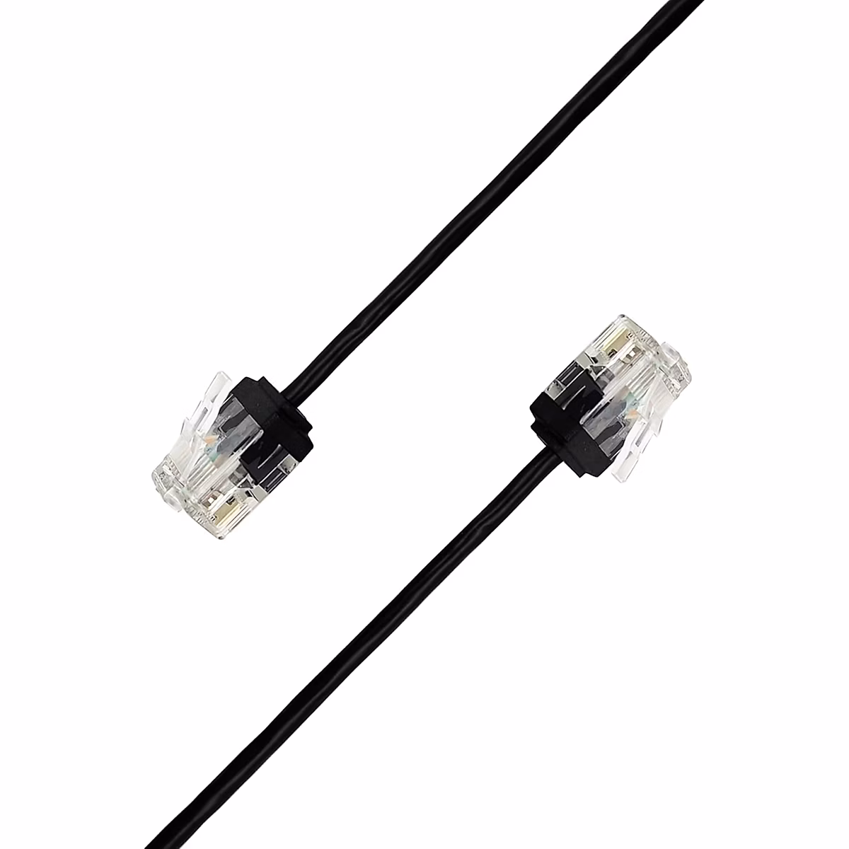 Elfcam – Câble RJ45 Cat 6 Slim 15m (Noir), 32AWG Ultra Fin, Réseau LAN/WAN, Haut Débit, Idéal PC, Box, Routeur