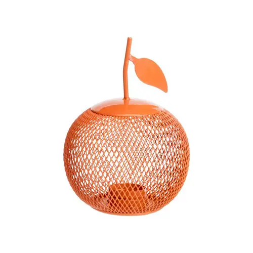 Photophore forme orange en métal grillagé - Ø 12 x H 19 cm
