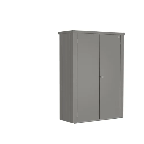 Armoire de terrasse Roméo en acier galvanisé coloris gris quartz métallique Biohort® - 132 x 57 x 181 cm