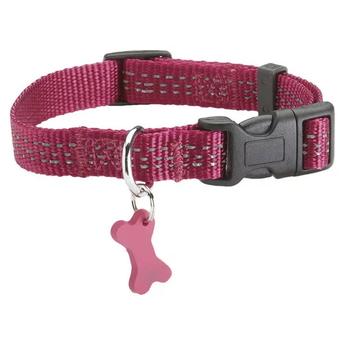 Collier pour chien coloris fuchsia en nylon tressé Bobby Safe – Taille XS