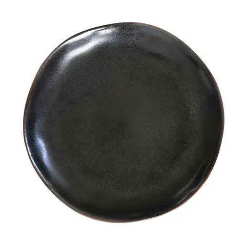 Assiette plate en grès réactif gris anthracite Médard de Noblat collection Vertigo Volcan - Ø 27 cm