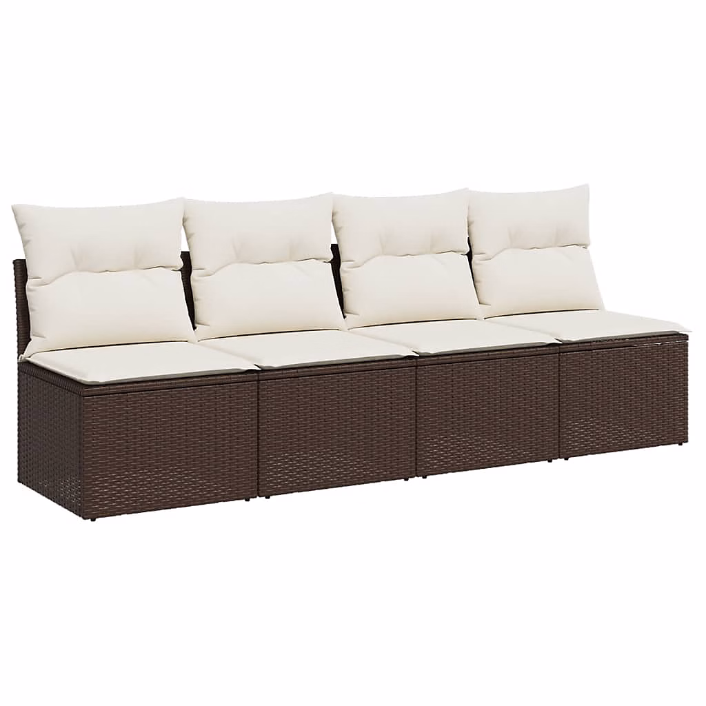 Salon et mobilier de jardin – Canapé de jardin avec coussins 4 places marron résine tressée vidaXL
